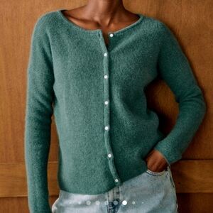 Sezane Gaspard Cardigan - Small, Sage Green